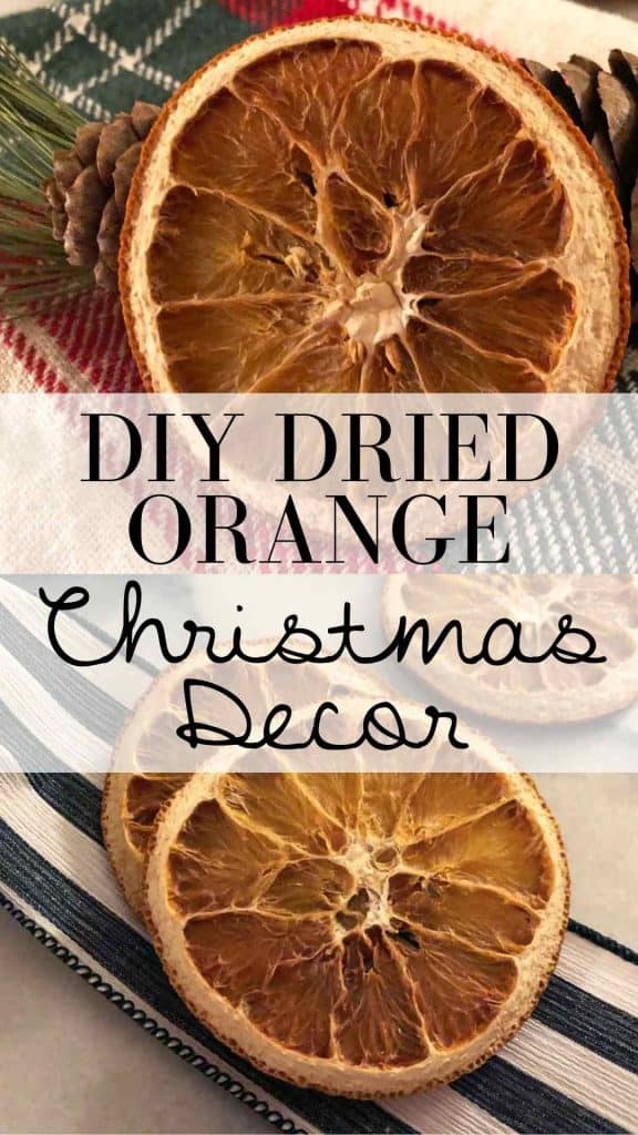 "DIY dried orange Christmas decor" is written on a graphic showing examples.